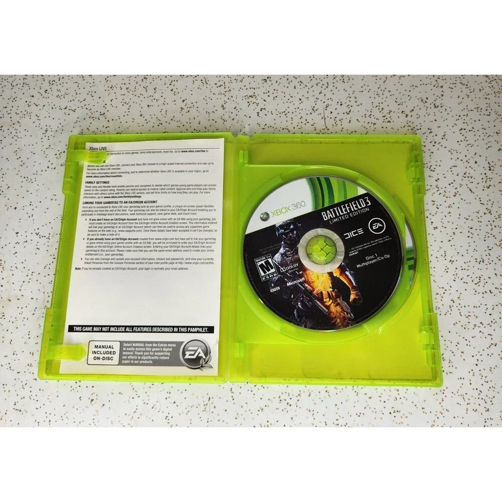 Battlefield 3 Limited Edition & EA Sports NCAA 2008 Football Microsoft Xbox 360